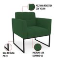 Ver imagem 2 de Kit 1 Sofá Namoradeira e 1 Poltrona Elisa Veludo Base Metálica Industrial Preto - D'Rossi Cor