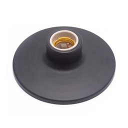 Plafonier Plafon Redondo Preto E27 Bocal Porcelana 100w - 1