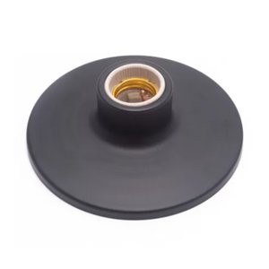 Plafonier Plafon Redondo Preto E27 Bocal Porcelana 100w
