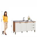 Ver imagem 3 de Balcao de Pia Sara 3 Portas e 3 Gavetas Freijo/Offwhite