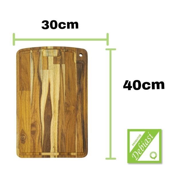 Tábua Rustica Artesanal 15B Teca Para Churrasco Debiasi - 3