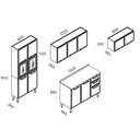 Ver imagem 2 de Cozinha Modulada Completa Estilo 4 Peças (2 Armários + 1 Balcão + 1 Paneleiro) C4p107 Cinza/