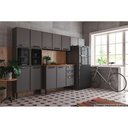 Ver imagem 1 de Cozinha Modulada Completa Estilo 4 Peças (2 Armários + 1 Balcão + 1 Paneleiro) C4p107 Cinza/