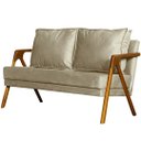 Ver imagem 3 de Kit 1 Poltrona Mona Luxo + Namoradeira Mona Luxo Recepção - Suede Cappuccino
