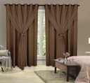 Ver imagem 1 de Cortina Decorativa Corta Luz Blackout com Voil Sala ou Quarto 4,00M x 2,80M Tabaco Varão Simples