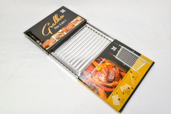 Grelha Aluminio Flex 3x1, 55x40 Inversão Espetos Cabo Mad - 4