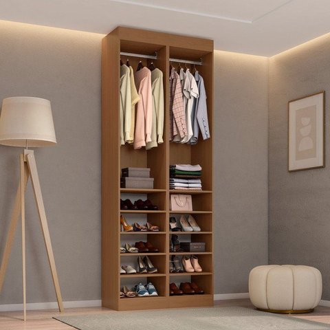 Guarda-Roupa 2 Módulos Roupeiro Closet Sapateira sem Porta Versatille