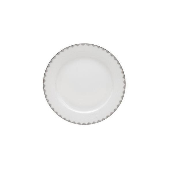 Jogo De Pratos Rasos Em Porcelana Prateado By 6 Peças Wolff - 1