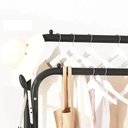 Ver imagem 5 de Arara Roupas Dupla Portatil Cabideiro Organizador Sapateira Prateleira com Rodinhas Guarda Roupa Pre