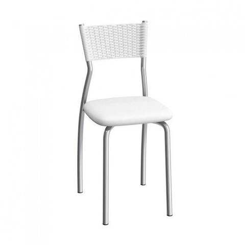 Cadeira de Aço Gênova C122 Branco/Cromado