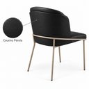 Ver imagem 3 de Kit 2 Cadeira Pilar Aço Cabono Champagne Courino Preto