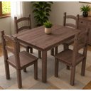 Ver imagem 1 de Mesa de Jantar 4 Cadeiras Madeira Maciça Provenza Amoudi Móveis
