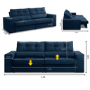 Ver imagem 2 de Sofá Retrátil 2 Lugares 150cm com Molas Magali Suede Azul