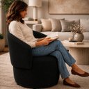 Ver imagem 4 de Poltrona Orgânica Maya Bouclê Preto Sala Quarto Recepção