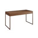 Ver imagem 5 de Escrivaninha Home Office Estilo Industrial Amêndoa 137X53Cm Base Cobre Com 1 Poltrona Preta