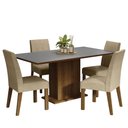 Ver imagem 2 de Conjunto Sala de Jantar Mesa Tampo de Madeira 4 Cadeiras Rustic/cinza/imperial Keila Madesa