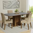 Ver imagem 1 de Conjunto Sala de Jantar Mesa Tampo de Madeira 4 Cadeiras Rustic/cinza/imperial Keila Madesa