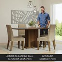 Ver imagem 4 de Conjunto Sala de Jantar Mesa Tampo de Madeira 4 Cadeiras Rustic/cinza/imperial Keila Madesa