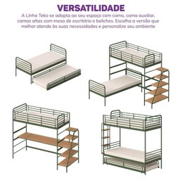 Cama Alta em Ferro Aço Carbono Tubular Teko Casatema - 5