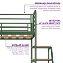 Ver imagem 4 de Cama Alta em Ferro Aço Carbono Tubular Teko Casatema MadeiraOriginals Verde/Álamo