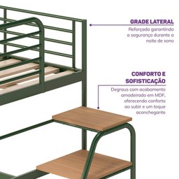 Cama Alta em Ferro Aço Carbono Tubular Teko Casatema - 7