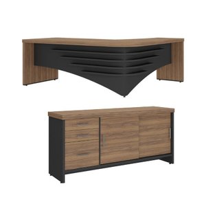 Conjunto Escritório: Mesa Diretor Le 6129 + Balcão 6177