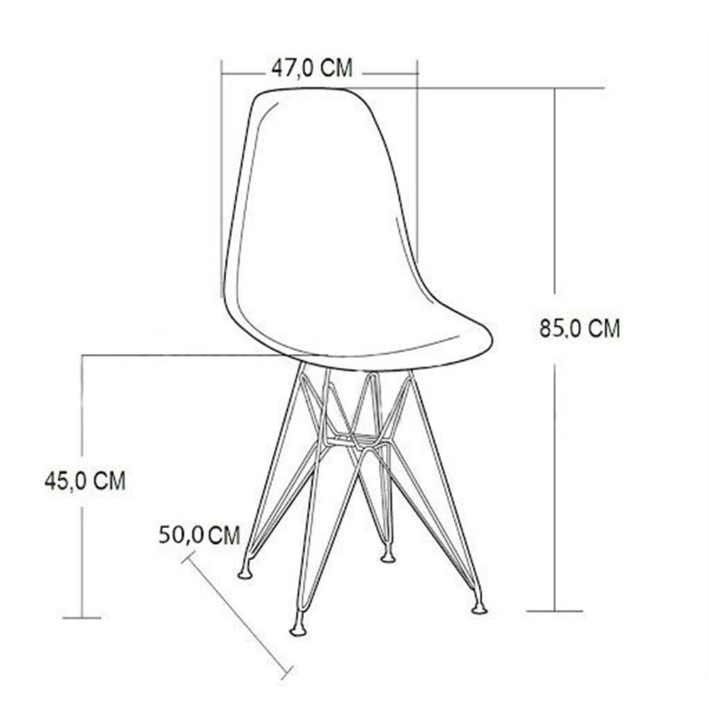 Conjunto Mesa de Jantar Industrial Clips Preta 120x75 com 4 Cadeiras Eiffel Pretas de Ferro Preto - 5