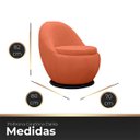 Ver imagem 6 de Poltrona Giratória para Sala Orgânica Confortável e Reforçada Bouclé