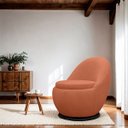 Ver imagem 2 de Poltrona Giratória para Sala Orgânica Confortável e Reforçada Bouclé