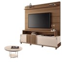 Ver imagem 1 de Estante Home Theater Bold Off White Castanho e Mesa de Centro Sky Off White – Hb Móveis