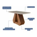 Ver imagem 7 de Conjunto: Mesa Sala Jantar Ágata Tampo Madeirado C/ Vidro 130x80cm e 4 Cadeiras Paola Cinamomo/off