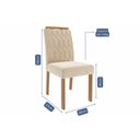 Ver imagem 3 de Conjunto: Mesa Sala Jantar Ágata Tampo Madeirado C/ Vidro 130x80cm e 4 Cadeiras Paola Cinamomo/off