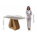 Ver imagem 5 de Conjunto: Mesa Sala Jantar Ágata Tampo Madeirado C/ Vidro 130x80cm e 4 Cadeiras Paola Cinamomo/off