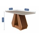 Ver imagem 2 de Conjunto: Mesa Sala Jantar Ágata Tampo Madeirado C/ Vidro 130x80cm e 4 Cadeiras Paola Cinamomo/off