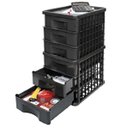 Ver imagem 2 de Gaveteiro 6 Gavetas Plástico Preto Organizador Multiuso