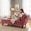 Ver imagem 2 de Recamier Decorativo Divã Amsterdã 187cm Lado Esquerdo Veludo Rosa