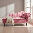 Ver imagem 1 de Recamier Decorativo Divã Amsterdã 187cm Lado Esquerdo Veludo Rosa