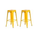 Ver imagem 1 de 2 Banquetas Tolix Iron Design Industrial Amarela 76 Cm Aço