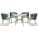 Ver imagem 1 de Mesa com 4 Cadeiras e Noronha Estofado 3 Trama Original Verde