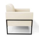 Ver imagem 2 de Kit 2 Poltronas Base Industrial Alta Preto Marisa Veludo Bege D03 - D\'rossi