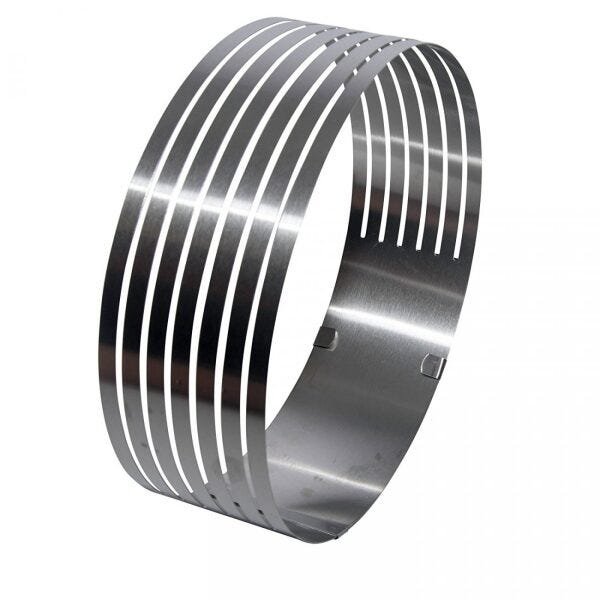 Aro Cortador De Bolos Em Camadas Redondo Ajustavel - Inox - 4