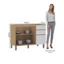 Ver imagem 2 de Balcão Modulado 120cm (sem Tampo) de Pia 2 Portas 3 Gavetas Slim Luciane