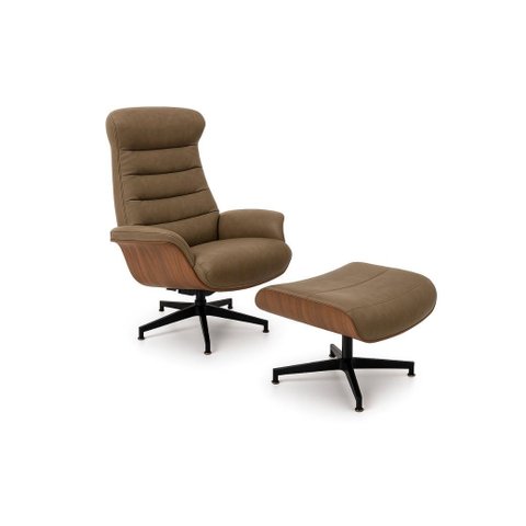 Poltrona Paige em Couro Pinhão Fosco