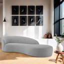 Ver imagem 2 de Divã Recamier Orgânico França 180cm Lado Direito Linho Cinza Claro - Amarena Moveis