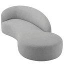 Ver mais imagens de Divã Recamier Orgânico França 180cm Lado Direito Linho Cinza Claro - Amarena Moveis