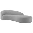 Ver imagem 1 de Divã Recamier Orgânico França 180cm Lado Direito Linho Cinza Claro - Amarena Moveis