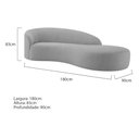 Ver imagem 3 de Divã Recamier Orgânico França 180cm Lado Direito Linho Cinza Claro - Amarena Moveis