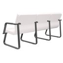Ver imagem 5 de Cadeira Longarina 3 Lugares Recepção com Braço Pés Preto Lev P03 Vinil Branco - Lyam Decor