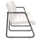 Ver imagem 2 de Cadeira Longarina 3 Lugares Recepção com Braço Pés Preto Lev P03 Vinil Branco - Lyam Decor