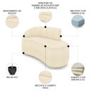 Ver imagem 3 de Sofá 2 Lugares 140cm Wendi e Poltrona Steve Boucle Bege I01 - Mpozenato